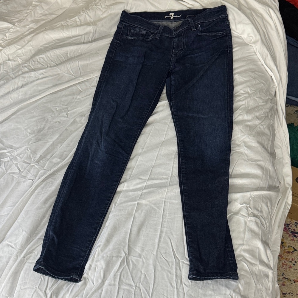 7 For All Mankind Women's Dark Wash Skinny Jeans